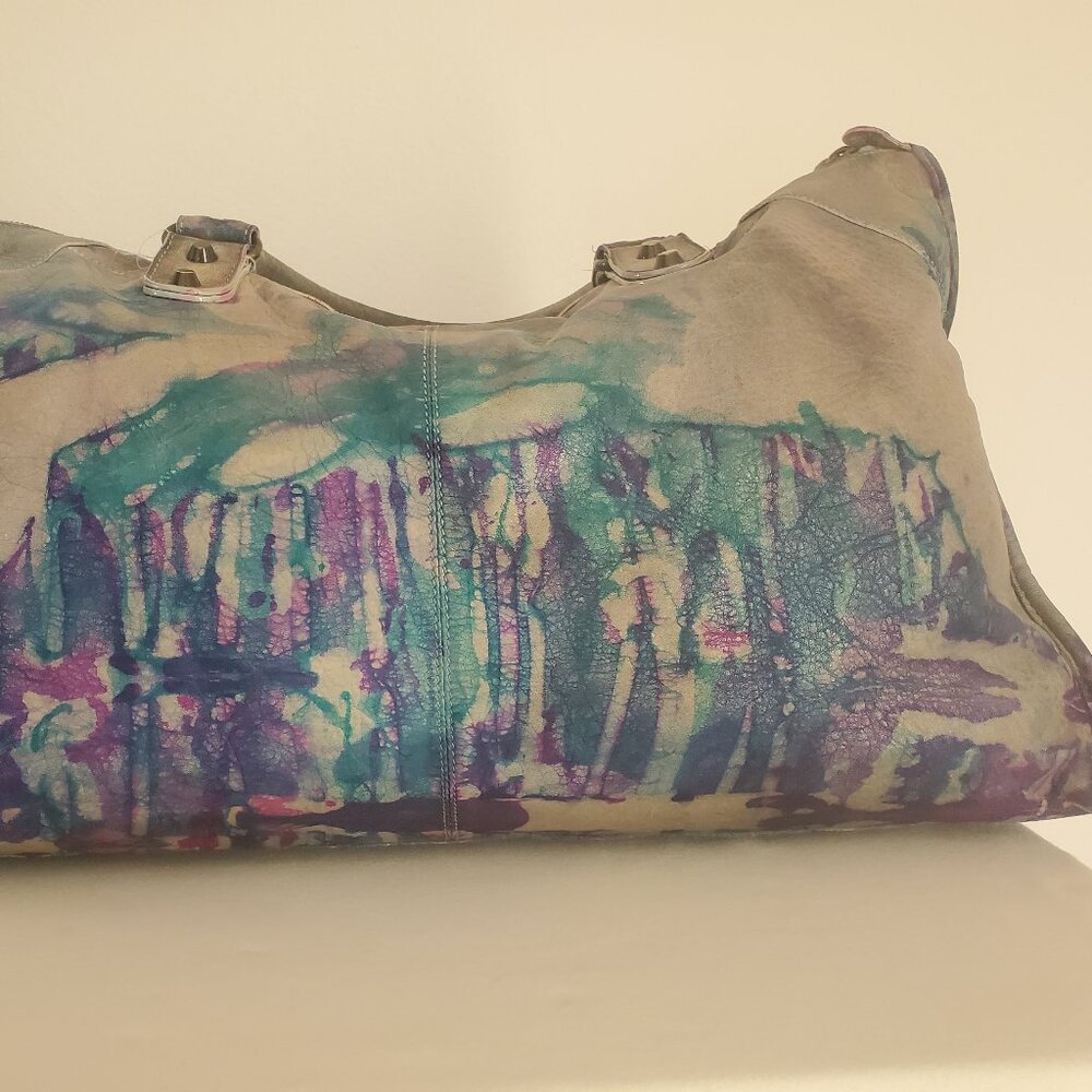 Balenciaga Graffiti giant City Bag Purse pink blue purple green grey gray silver - Picture 9 of 16